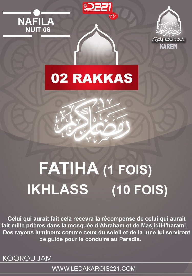 Infos Ramadan 2020 : Nafila 4ième nuit