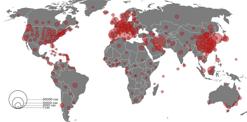 Covid-19 : 110.052 morts dans le monde