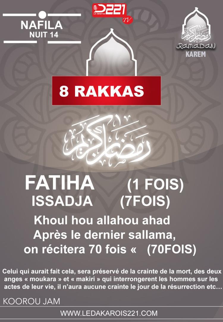 Infos Ramadan 2020 : Nafila 14ième nuit