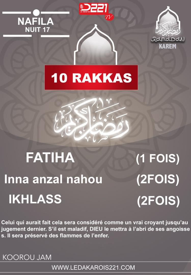 Infos Ramadan 2020 : Nafila 17ième nuit