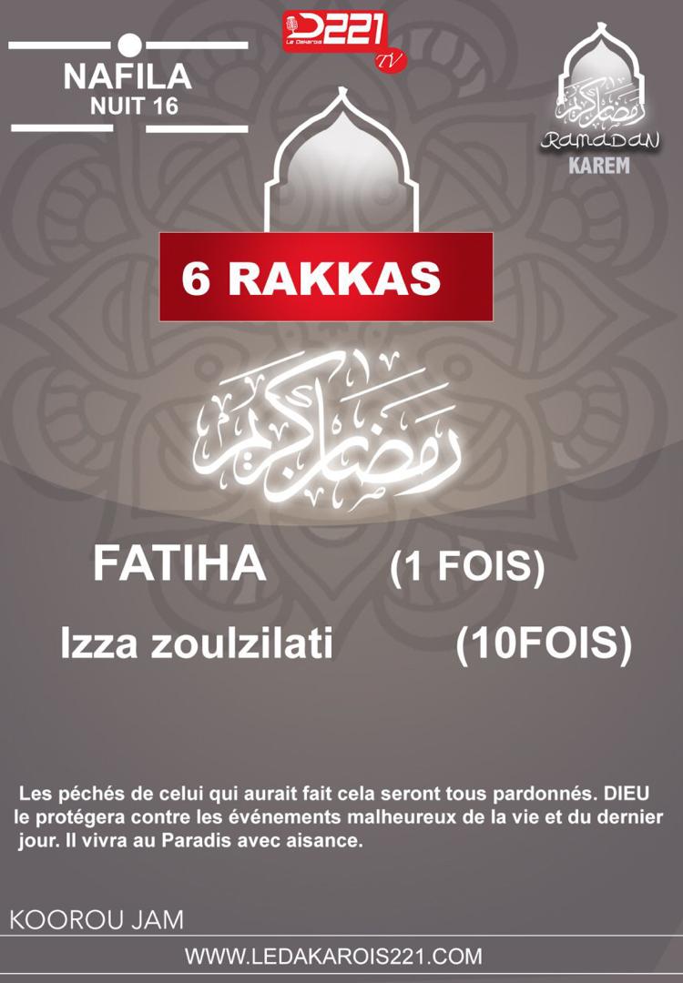 Infos Ramadan 2020 : Nafila 16ième nuit