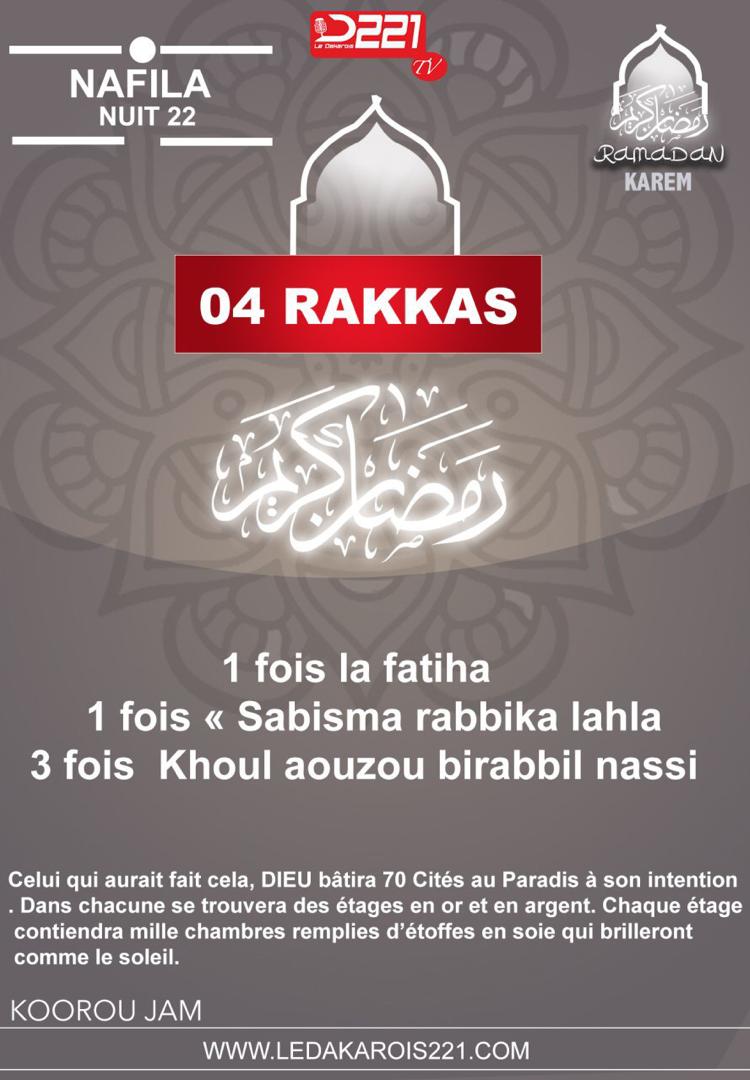 Infos Ramadan 2020 : Nafila 22ième nuit