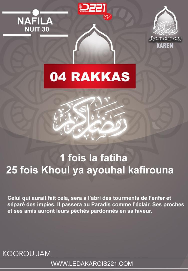 Infos Ramadan 2020 : Nafila 30ième nuit