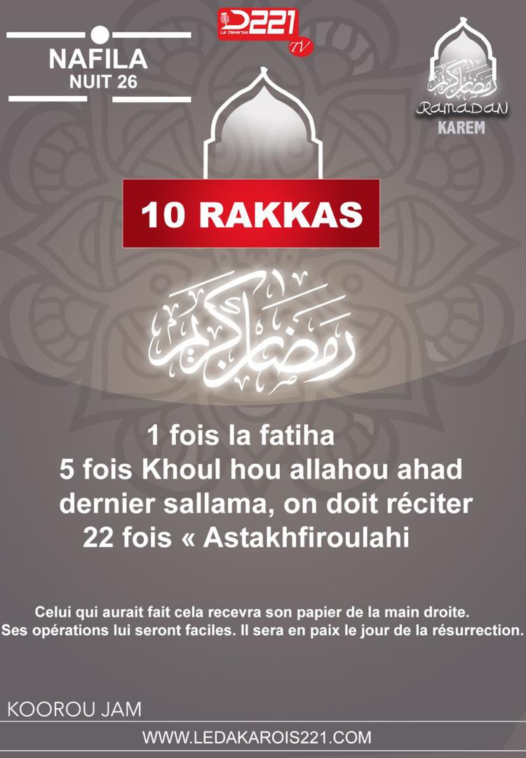 Infos Ramadan 2020 : Nafila 26ième nuit