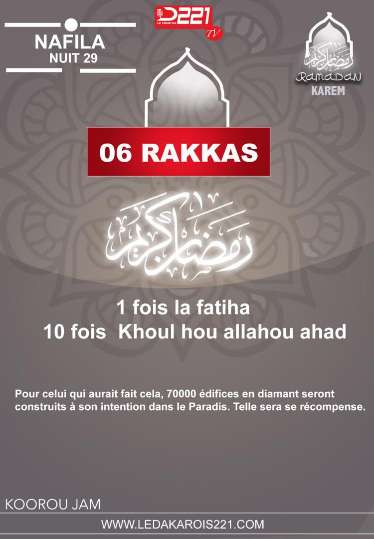 Infos Ramadan 2020 : Nafila 29ième nuit