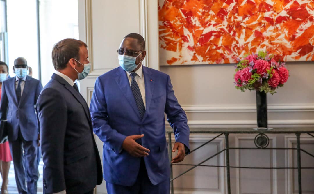 Macky Sall « j&rsquo;ai eu un déjeuner de travail très convivial avec le Président Macron »