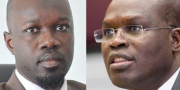 Ousmane Sonko et Khalifa Sall en conférence de presse cet après midi.