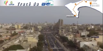 Survol de la totalité du tracé du Bus Rapid Transit ou Bus à Haut Niveau de Service (BHNS).