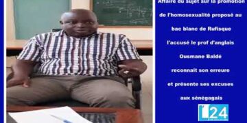 Epreuve d’anglais Portant sur l’homosexualité : le professeur Omar Baldé sanctionné
