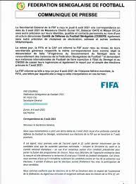 Officiel / La FIFA désavoue le CODEFS et conforte la FSF : « Nous sommes  confiants que les élections de la FSF se tiendront dans le respect... »  (Document)