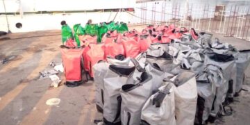 2026 kg de cocaïne pure intercepté par les vedettes Lac Retba de la Marine Nationale Sénégalaise