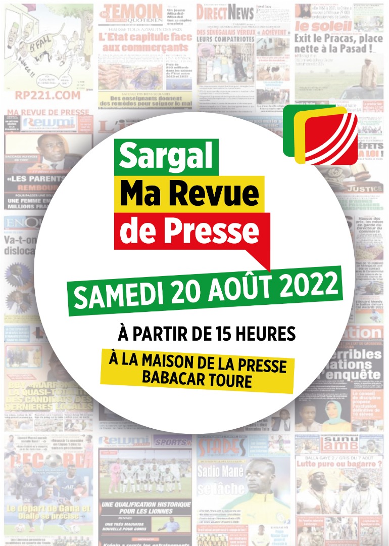 « Sargal Sama Revue de Presse » de Mamadou LY honoré le 20 Août à la maison de Presse