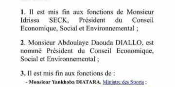 Abdoulaye Daouda Diallo, nouveau président du Conseil Économique, Social et Environnemental
